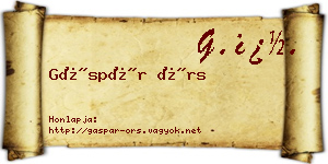 Gáspár Örs névjegykártya