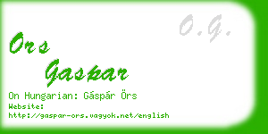 ors gaspar business card
